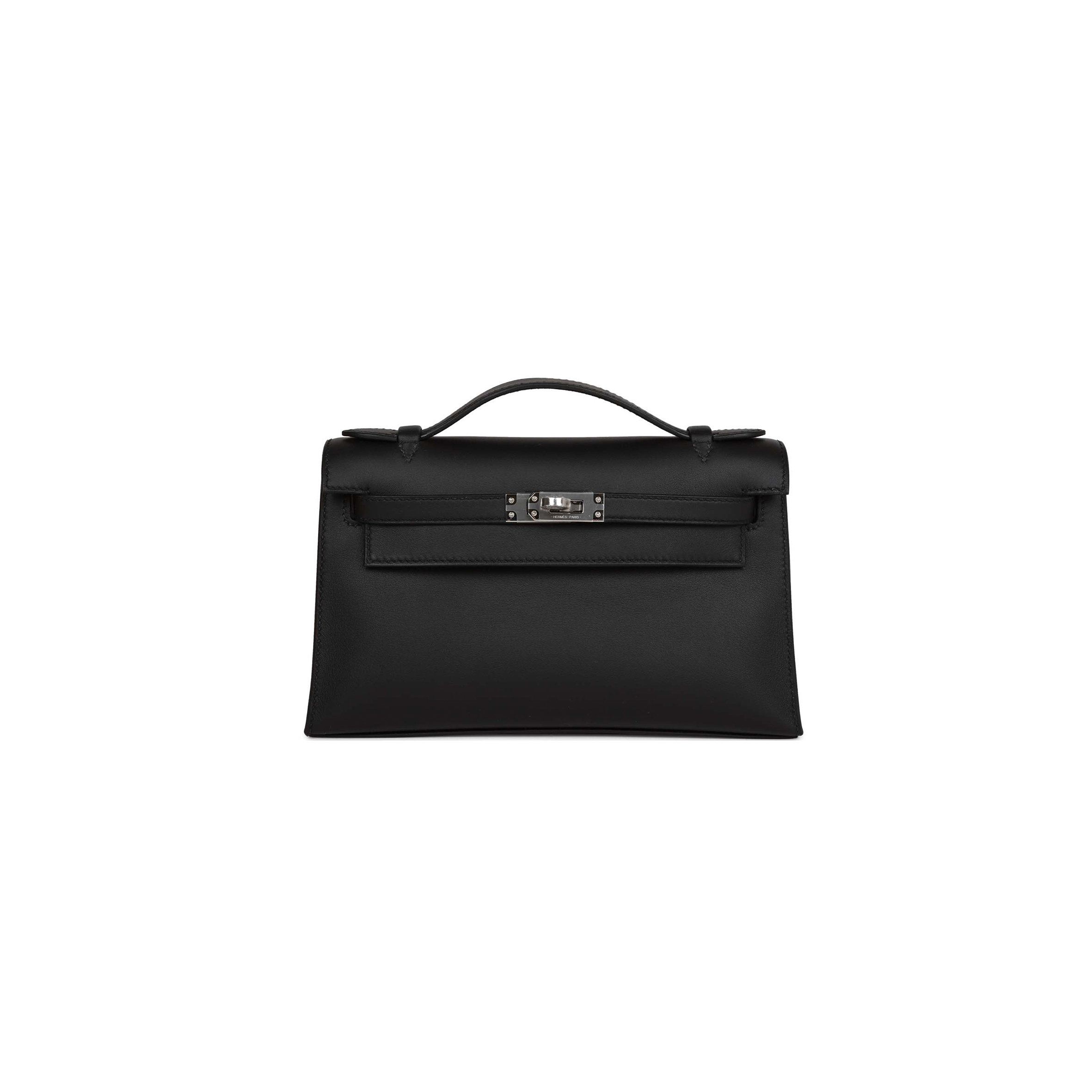 H**mes master kelly pochette black swift palladium hardware (22*14*7cm)